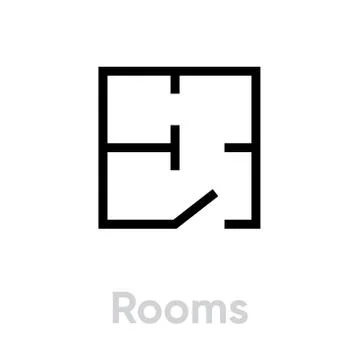 Rooms scheme icon. Editable Vector Stroke. Stock Illustration