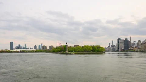 Roosevelt Island Lighthouse Hyperlapse Stock Footage 240968137