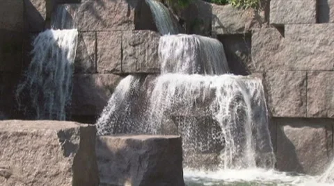 Roosevelt Monument in DC (waterfall section) Stock Footage 7909216