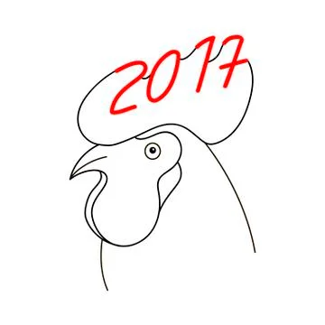 	Rooster 2017 vector symbol. New Year symbol Stock Illustration