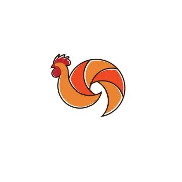 Rooster and camera vector illustration Stock Illustration