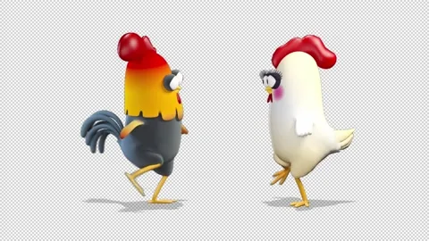 Rooster and Chiken dance 库存影片 163295308