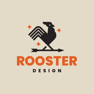 Rooster on the arrow modern logo design icon vector. Stock Illustration