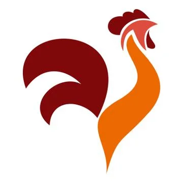 Rooster bird logo, flat style Stockillustratie