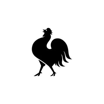 Rooster black big vector Design Stock Illustration