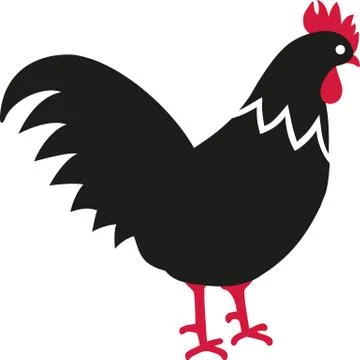 Rooster cartoon with red crest Stock Illustration