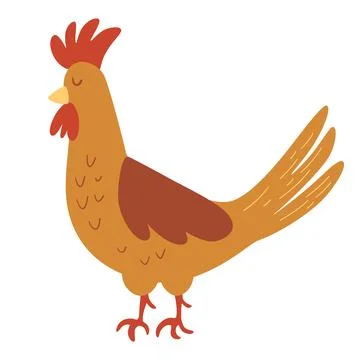 Rooster. Cock. Farm Pet. Vector cartoon illustration, isolated element. Stock Illustration