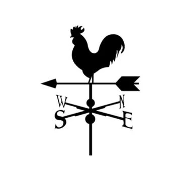 Rooster compass Stock Illustration