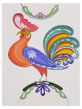 Rooster countryside style Stock Illustration