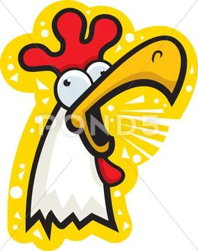 Rooster crowing Stock Illustration