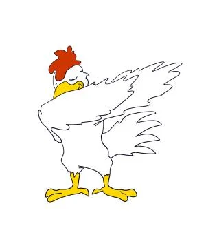 Rooster Dab Dance - Rooster Dabbing Cartoon Stock Illustration