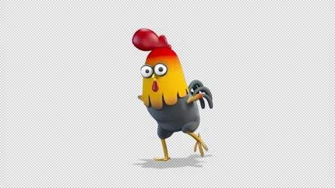 Rooster dance running man Video Loop and Alfa Channel 库存影片 163295612