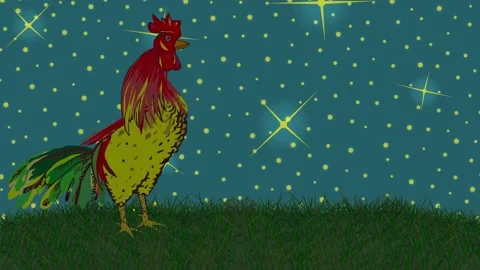 Rooster at dawn Stock Footage 202131933