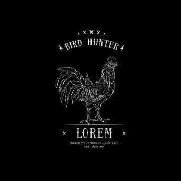 Rooster in graphic style, Stock Illustration