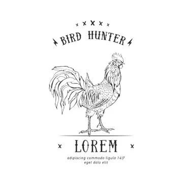 Rooster in graphic style, Stock Illustration
