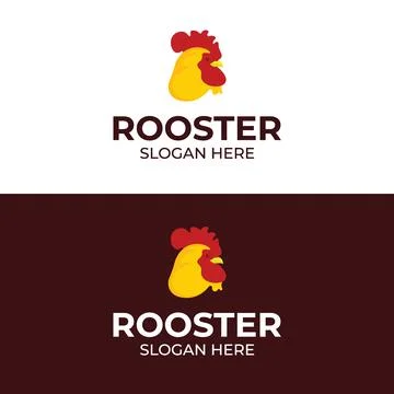 Rooster head logo design template Stock Illustration