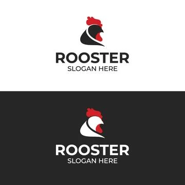 Rooster head logo design template Stock Illustration