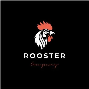 Rooster head logo design vector Stock Illustration