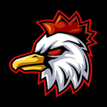 Rooster head mascot logo template Stock Illustration