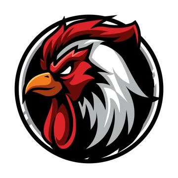 Rooster head mascot logo template Stock Illustration