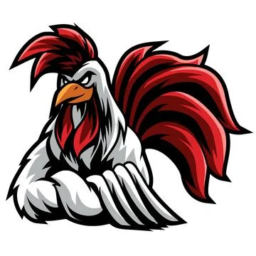Rooster head mascot logo template Stock Illustration