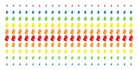 Rooster Head Shape Halftone Spectrum Pattern Stock Illustration