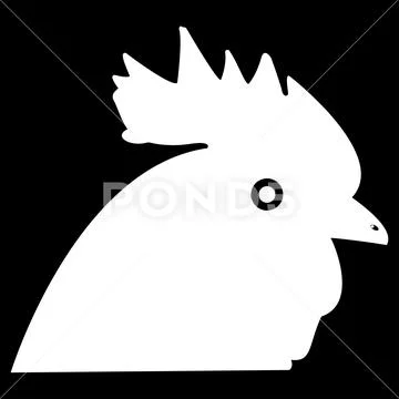 Rooster head the white color icon . Stock Illustration