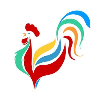 Rooster icon logo vector Stock Illustration