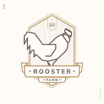 Rooster linear logo Stock Illustration