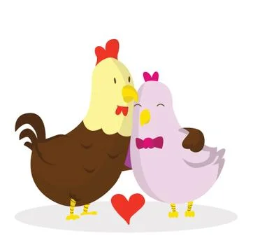 Rooster love Stock Illustration