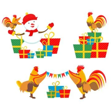 Rooster New Year Stock Illustration