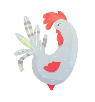 Rooster with a red comb. Stock Illustration