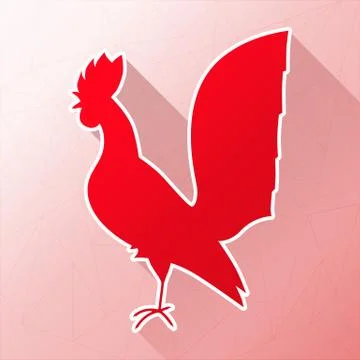 Rooster. Rooster red. Rooster symbol of 2017. Happy New Year. Chinese calenda Stock Illustration
