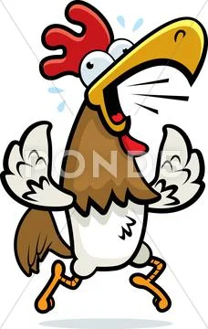 Rooster running Stock Illustration