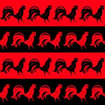 Rooster Seamless Pattern Background Vector Illustration Illustrazione stock