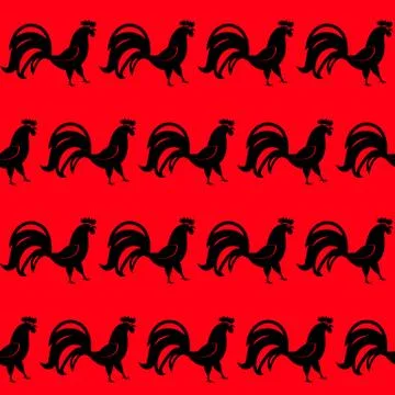 Rooster Seamless Pattern Background Vector Illustration 스톡 일러스트