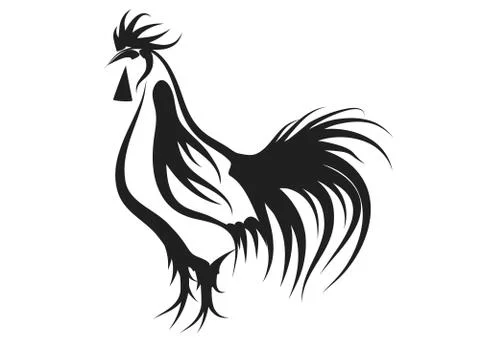 Rooster silhouette Stock Illustration