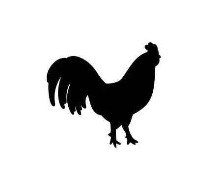 Rooster silhouette vector Stock Illustration
