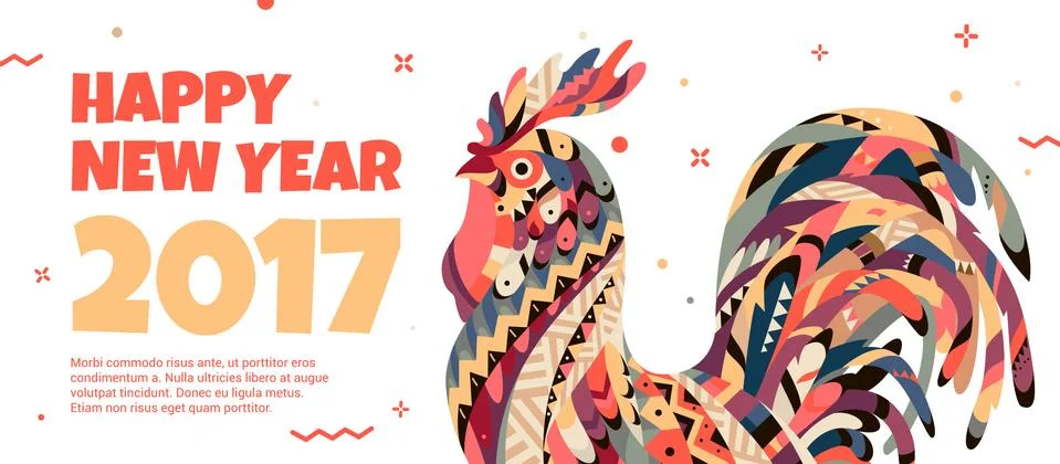 Rooster symbol 2017. Illustrazione stock