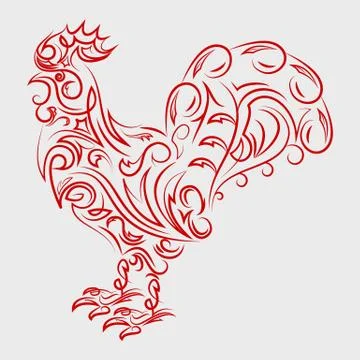 Rooster symbol logo Stock Illustration