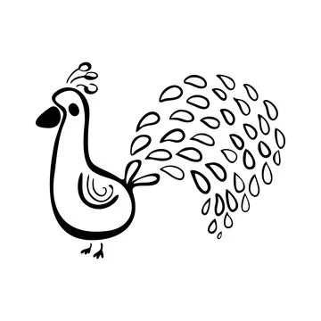A rooster with a tail Stock Illustration