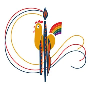Rooster tail rainbow Stock Illustration