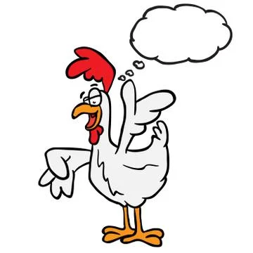 Rooster with thought bubble Stock Illustration