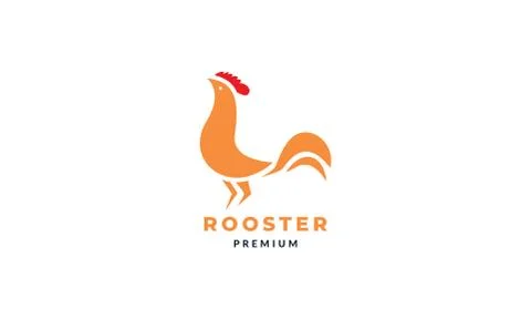 Rooster unique cute abstract logo illustration design Stock Illustration