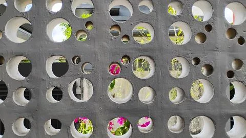 Rooster wall round pattern for architecture design element Stock Photos