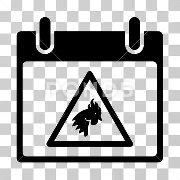 Rooster Warning Calendar Day Vector Icon Stock Illustration