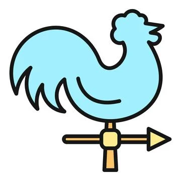 Rooster weather vane measuring wind direction Stock Illustration