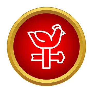 Rooster weathervane measuring wind direction simple icon Stock Illustration