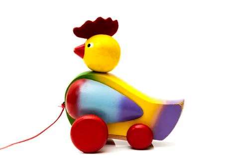 Rooster on wheels Foto stock