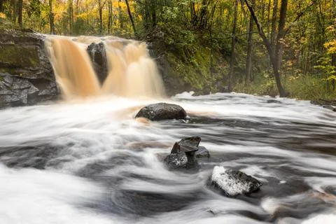 Root Beer Falls near Wakefiled Michigan Stock Photos